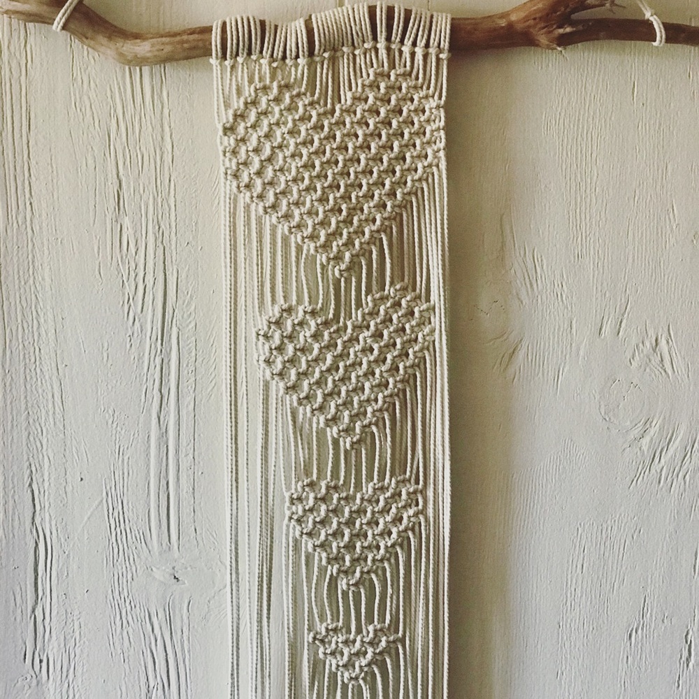Driftwood macrame heart wall hanging